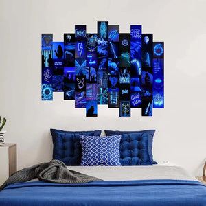 50 Pcs Neon Photo Wall Collage Kit Aesthetic Pictures, Neon Posters Room Decor, 4 x 6 inches