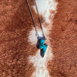 Lightning Bolt Necklace for Women Turquoise Jewelry for Women