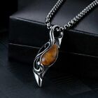 Cool Mens Tiger Eye Stone Pendant Necklace Stainless Steel Men Vintage Gift