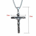 Mens Stainless Steel Jesus Christ Crucifix Cross Pendant Necklace For Men Gift