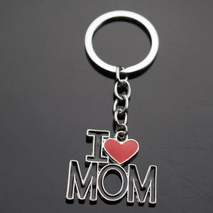 I Love Mom - Heart Keychain - Bag Pendant Charm Mother's Day Birthday Gift