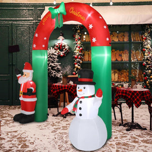 8FT Inflatable Arch Christmas Santa Claus Snowman Archway Outdoor Indoor Holiday