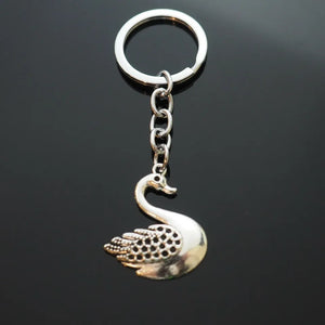 Swan Keychain Silver Pendant Charm Key Chain Love Gift