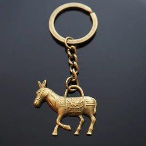 Donkey Burro Jackass Mule Bronze Charm Keychain Key Chain Funny / Love Gift