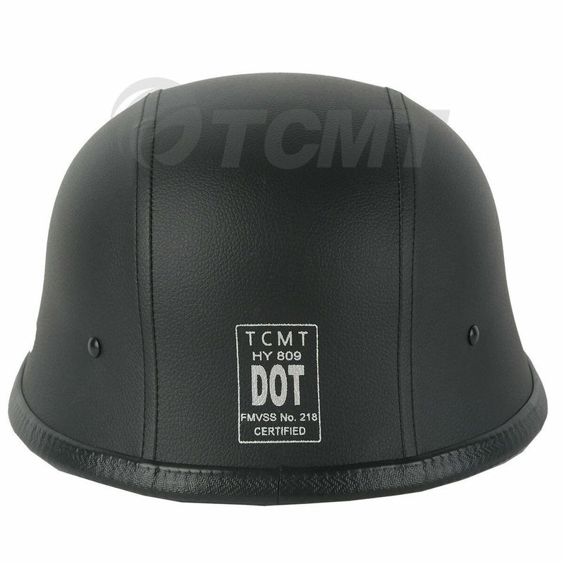 dot motorcycle half face helmet hy-809 New DOT Motorcycle German PU Leather Half Face Helmet With Pilot Goggl –  Shop Premium