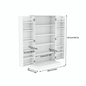 Kitchen Pantry Storage Cabinet with Doors Adjustable Shelves (White