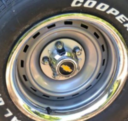 Chevy Reproduction 4pc 5-Lug 15" Rally Wheel Center Hub Caps - Chrome Plated With Chevy Logo, Fits Chevy GMC Trucks