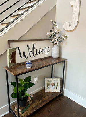 Sofa Table for Entryway, 43" Narrow Console Table with Shelf