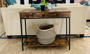 Console Table, Hallway Table with 2 Drawers, Sofa Table