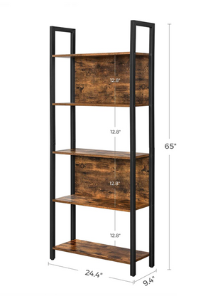 5-Tier Bookshelf, Storage Rack Shelf