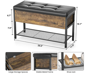 Storage Bench, Bed Bench for Bedroom, End of Bed Bench