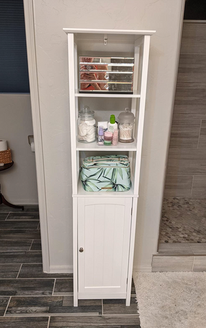Floor Cabinet, Multifunctional Bathroom Storage Cabinet with 3 Tier Shelf