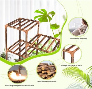 10 Tire Tall Large Wood Plant Shelf Multi Tier Flower Stands