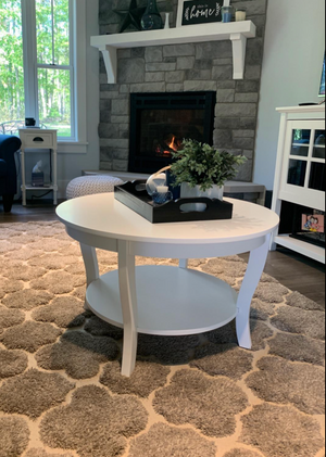 Round Coffee Table, White