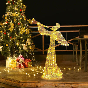 4FT Lighted Outdoor Angel Christmas Decoration for Lawn with 130 LED Lights