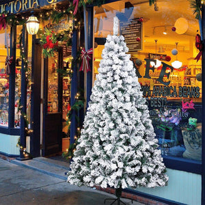 7FT Artificial Christmas Tree Fiber Optic PVC Season Ornament Metal Stand White