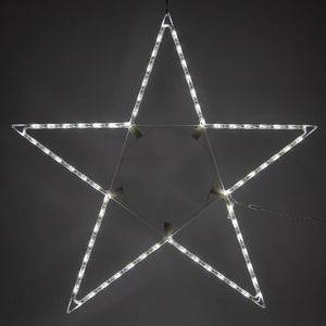 48” 5-Pt Folding Star Decoration Cool White LED Lights Outdoor Christmas Decor