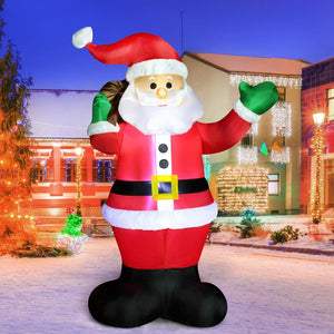 6FT Christmas Inflatable Santa with Gift Bag, Blow Up Xmas Inflatable