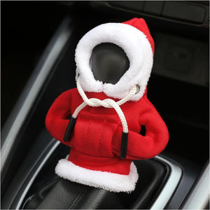 Christmas Car Decor Gear Cover for Manual/Automatic Shift Knob, Red