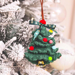 Knitted Mini Christmas Tree Ornaments for Car Decoration