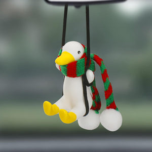 Car Rear View Mirror Christmas Duck Charms Pendant Hanging Accessories (White duck)