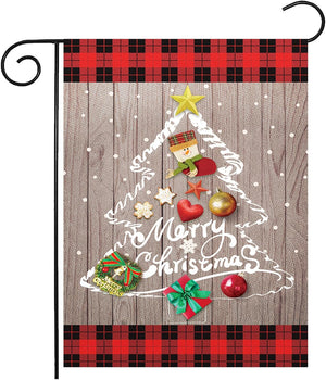 12X18 Inch Double Sided Linen Garden Flag Decor for Christmas