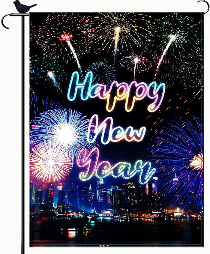 New Years Eve Party Supplies 2024, Happy New Year Garden Flag Decor 12x18 Double Sided