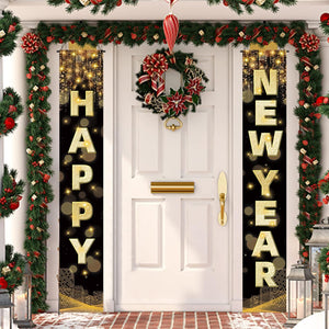 72 x 12 Inch Large New Year Front Door Porch Sign Hanging Banner Decorations