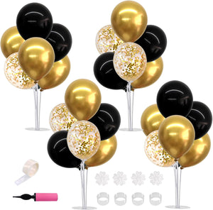 Black Gold Balloon Centerpieces for Table Black Gold Balloons Stand Kit