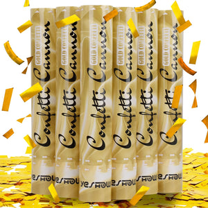 Confetti Cannon Party Poppers Gold (6 pack)