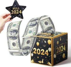 2024 Happy New Year Money Box for Cash Gift Pull