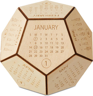 2024 Wood Desk Calendar, Dodecahedron Cube Calendar, Funny Thanksgiving Gifts for Coworkers