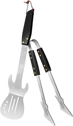 Rock Guitar Style Heavy Duty Stainless Steel 2-Piece Barbecue Tool Set