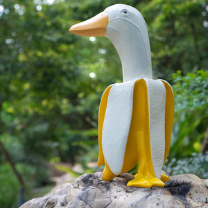 Funny Large Banana Duck Garden Statues Decoration, Weird Duck Gnomes Garden Art