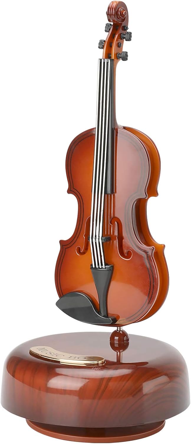 Creative Music Box Violin with Rotating Musical Base