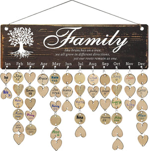 Family Birthday Tracker Reminder Calendar Board, Best Mom Grandma Christmas Mother Day Present Idea