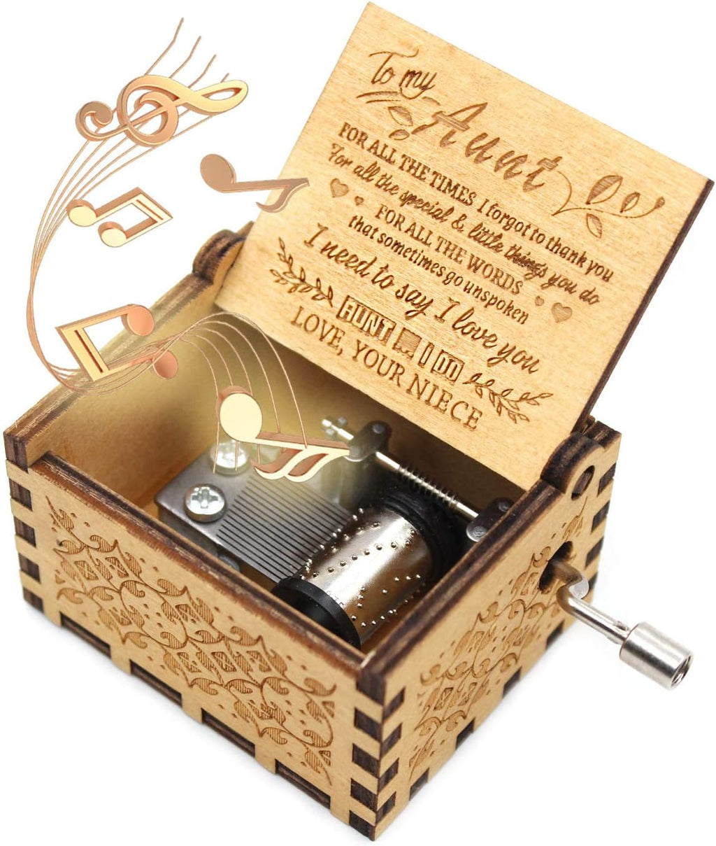 Wooden Music Box - You are My Sunshine Music Box, from Niece to Aunt, Gifts for Aunt