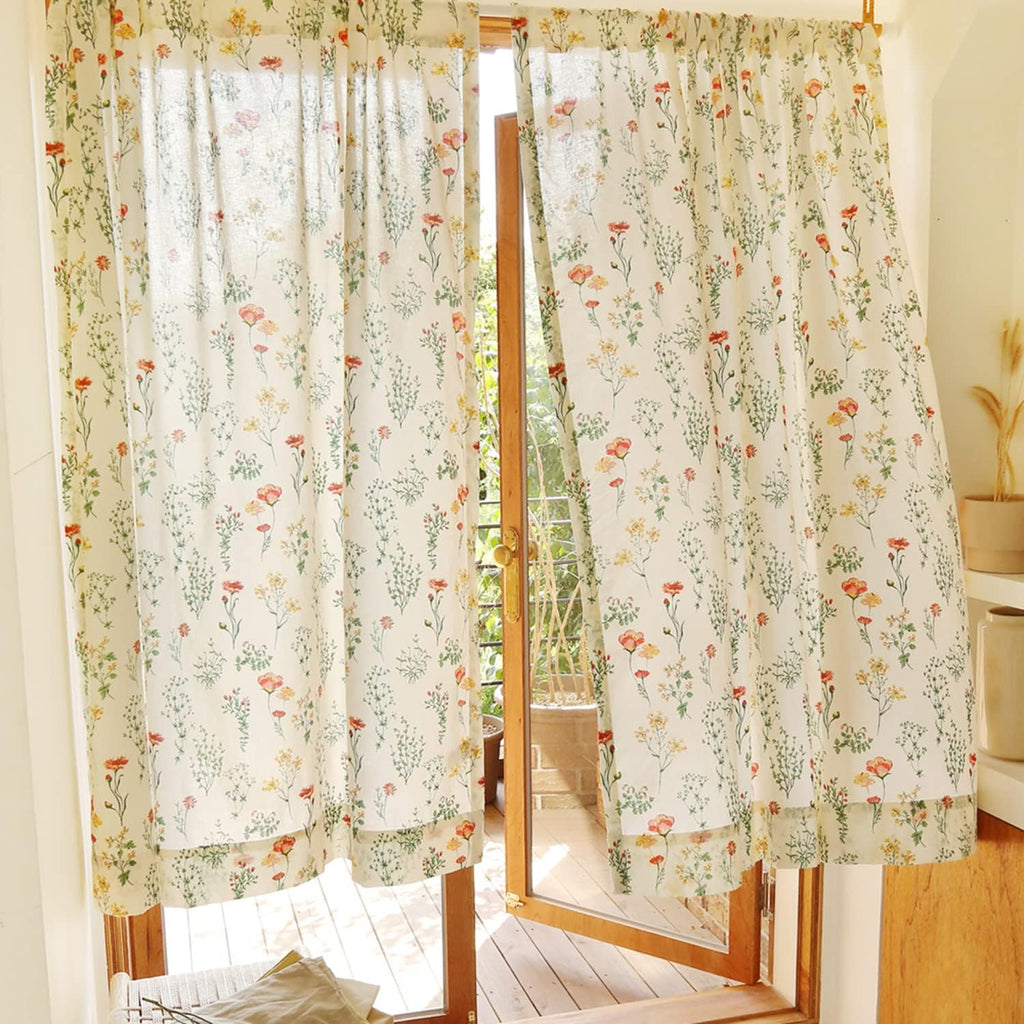 Romantic Garden Cotton Sheer Curtain - Rosley I W59 X L90.6 Inch, 1 Panel