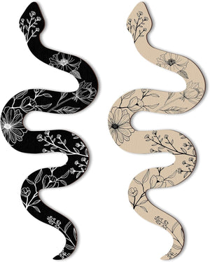 Set of 2 Earthy Room Wall Decor Boho Witchy Cute Wooden Snake , Crawl