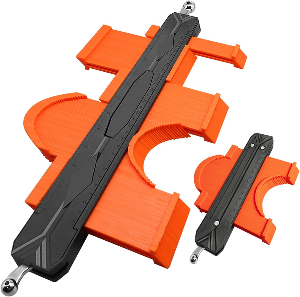 12"& 5" Widen Contour Gauge Profile Tool with 2 Locks,Extend Aluminum Core Copy Irregular Shape Duplicator