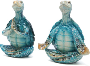 Set of 2 Sea Turtle Yoga Figurines Decorations Home Decor Gifts