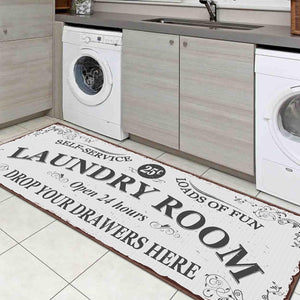 Farmhouse Laundry Room Area Rugs 20"X59" Non Slip Waterproof Entryway Area Rugs (20"X59")