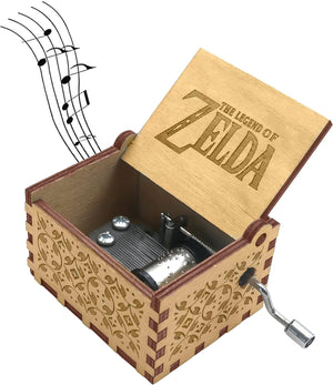 Legend of Zelda Theme Wooden Music Box - Antique Engraved Musical Boxes Case for Wooden Zelda Gifts