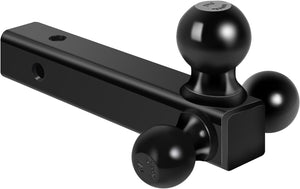 Trailer Hitch Hollow Shaft Triple Ball Mount - Black