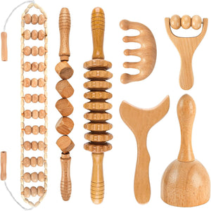 7 Pack Wood Therapy Massage Tools, Lymphatic Drainage Massager