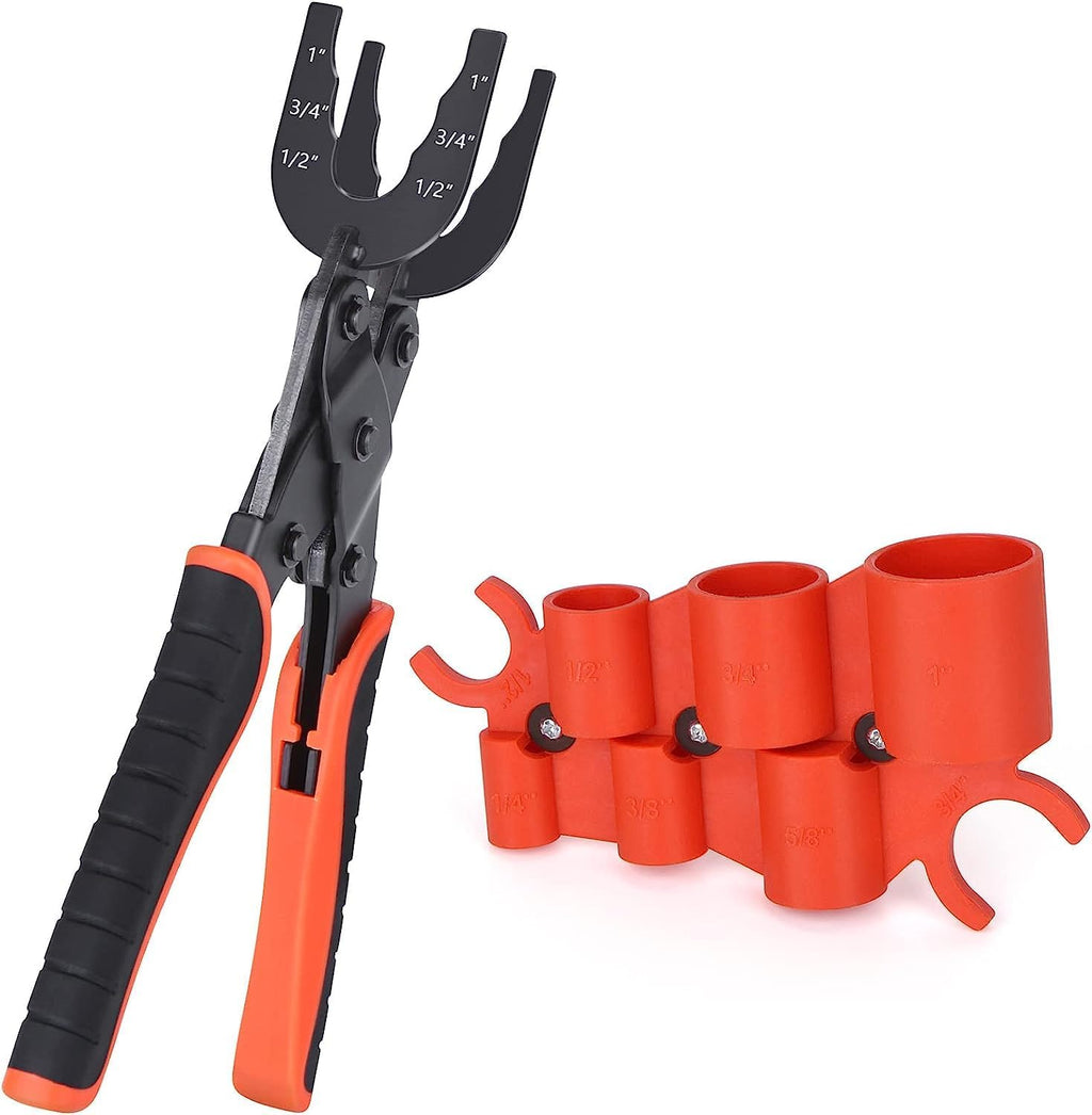 Disconnect Tongs Tool with Depth Gauge and Pipe Deburring Tool Combination Set  for 1/2",3/4",1" PEX CPVC Copper Pipe Fittings