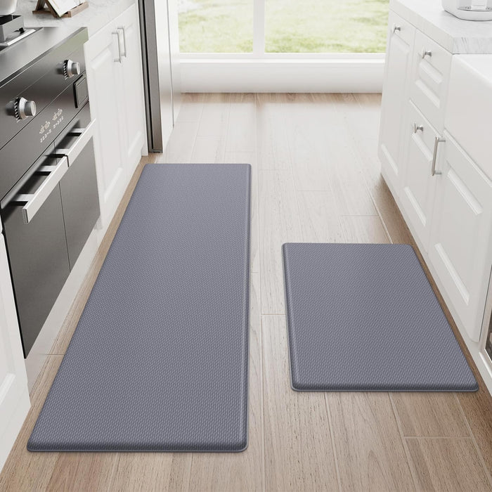 2-Piece Anti-Fatigue Cushioned Kitchen Mat Set, 17.3"x30" and 17.3"x47"