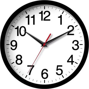 10 Inch Battery Operated Wall Clocks, Silent Non Ticking Analog Clock