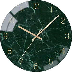 Glass Wall Clock Silent Non Ticking Wall Clock- 12 Inch Quality Quartz Battery Operated  (Dark Green)