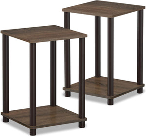 Turn-N-Tube Haydn 2-Pack End Table, Walnut/Brown